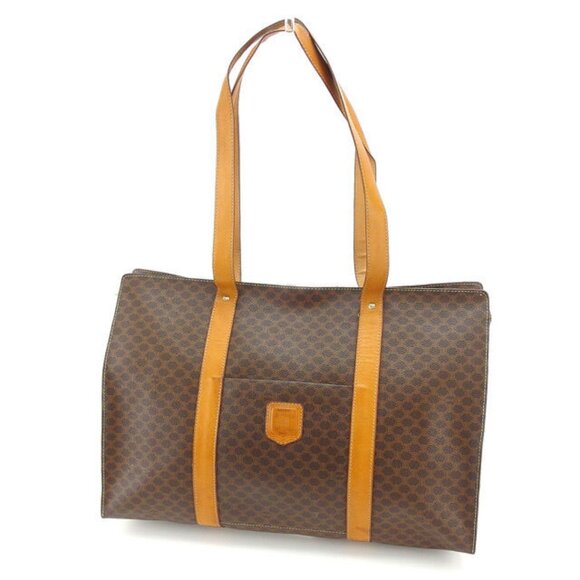 Celine Tote bag Macadam Brown Woman Authentic Used - Picture 1 of 11